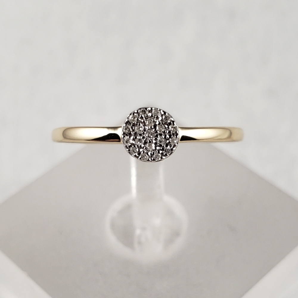 Delicate 14k Yellow Gold & Diamonds Ring - Picture 2 of 8